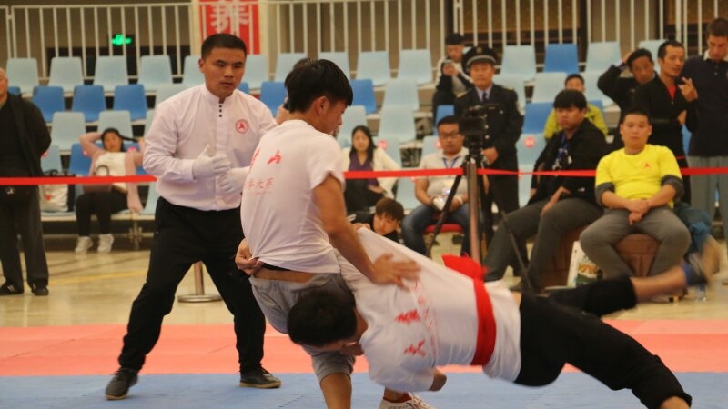 中国（日照）大青山第五届国际太极拳大赛推手擂台赛将进入16进8阶段