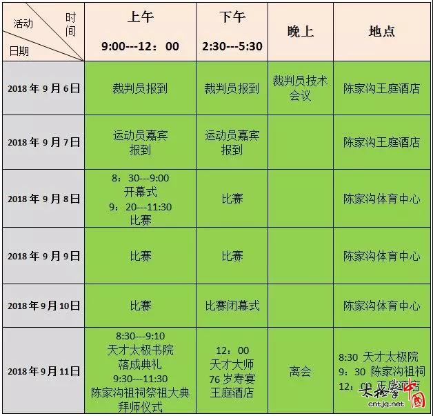 2018年第二届陈家沟太极拳家乡赛暨第三届“天才杯”太极拳交流大赛竞赛规程