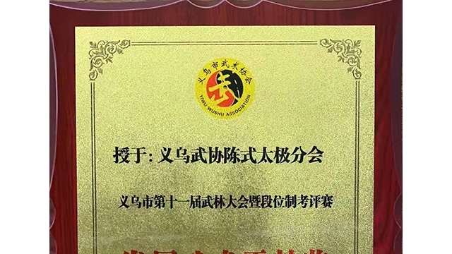 义乌市武术协会陈式太极拳分会（明道太极拳馆）义乌武林大会获佳绩